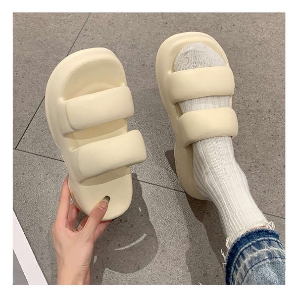 2023 dép lê đế dày đơn giản mẫu mới dép bánh mì