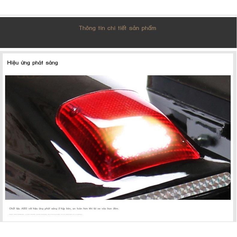 Hộp đuôi xe máy 2 bên hộp điện có đèn trên hộp đa năng hộp treo đồ nghề ô tô hoàng tử hộp hông xe máy