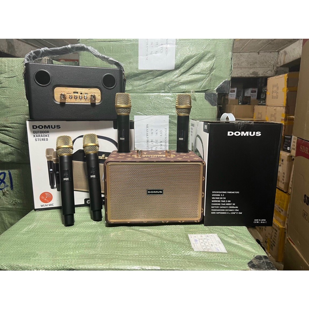 Loa Bluetooth DOMUS DP86 Kèm 2 Micro, Bass Mạnh, Âm Thanh Rõ, Full Box, Loa Hát Kèm Mic Bluetooth 5.2 topphukien22