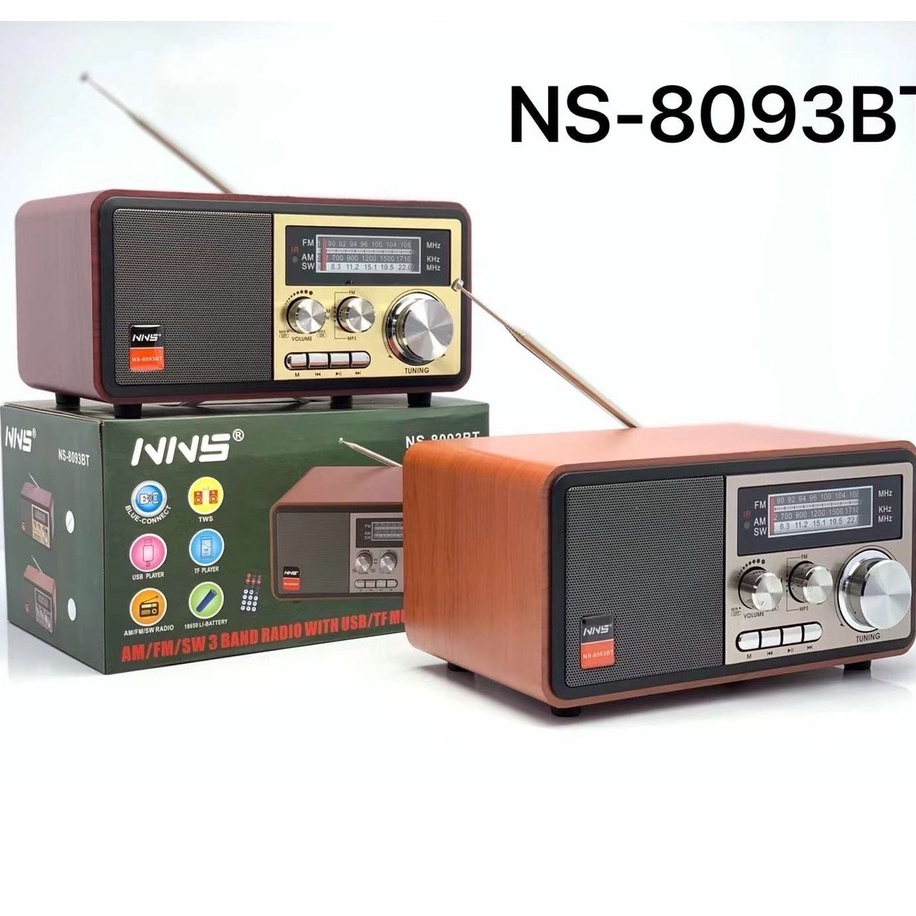 Đài FM Radio NNS NS-8093BT bắt được Bluetooth kết nối USB thẻ nhớ full chức năng + 12 Tháng BH topphukien22