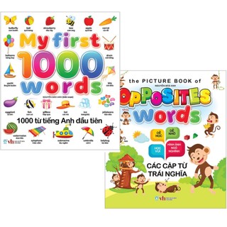 Sách - combo 2 cuốn: opposites words - các cặp từ trái nghĩa + my first 100 words - 1000 từ tiếng anh đầu tiên