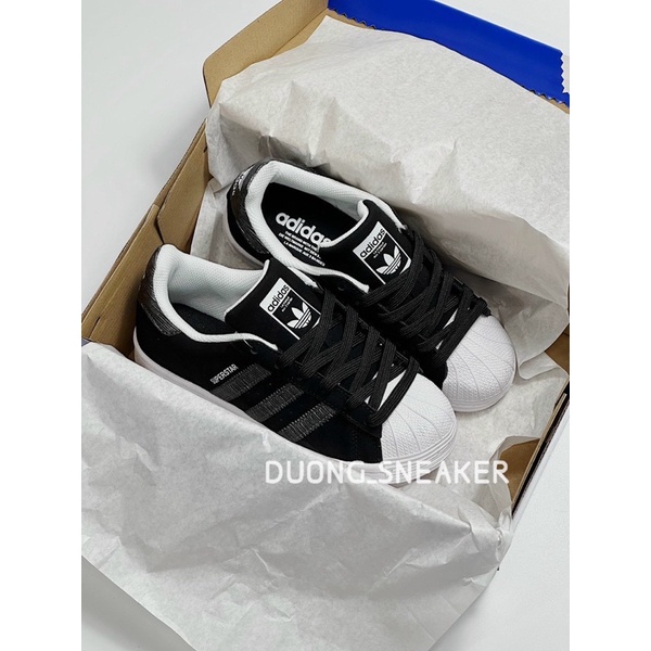 Giày Superstar black, giày thể thao das sò màu đen nỉ trắng Siêu cấp fullbox siêu đẹp