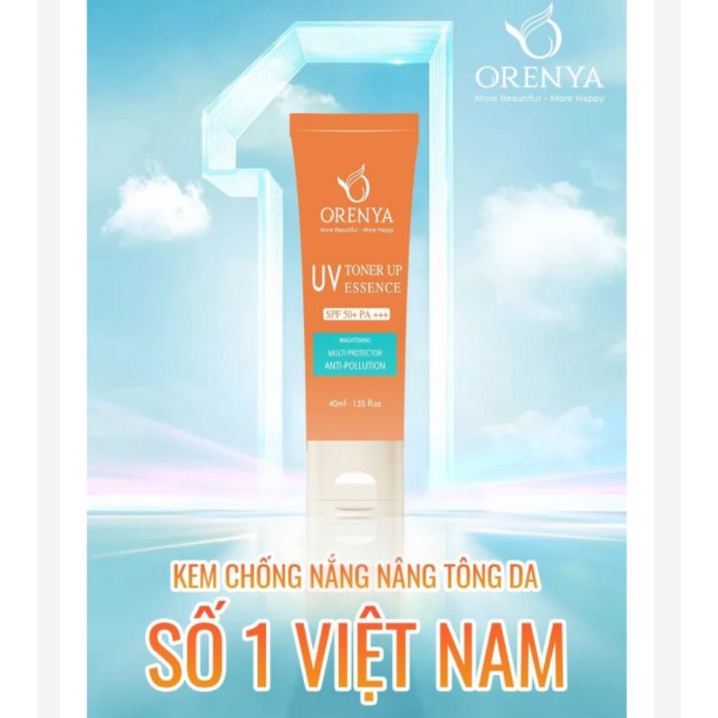 Kem chống nắng nâng Tông  ORENYA giúp chống nắng che mờ các khuyến điển thấm nhanh không bết rít không ngột da