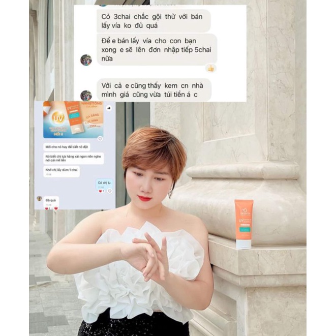 Kem chống nắng nâng Tông  ORENYA giúp chống nắng che mờ các khuyến điển thấm nhanh không bết rít không ngột da