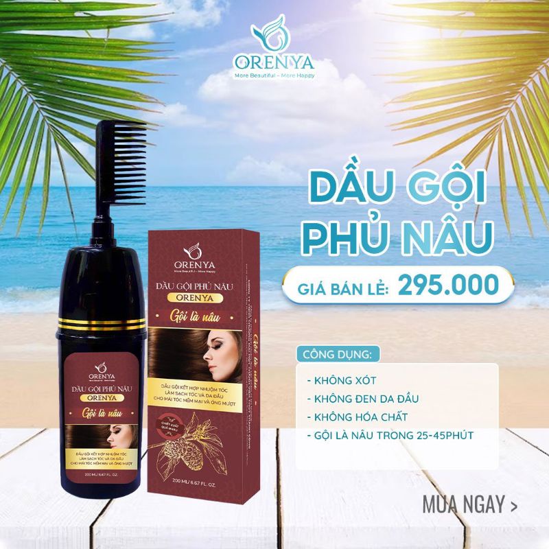 Dầu gội phủ bạc đen&nâu chiết xuất từ thảo dược không hoá chất không hôi không rát không hại da đầu thơm lên màu nhanh