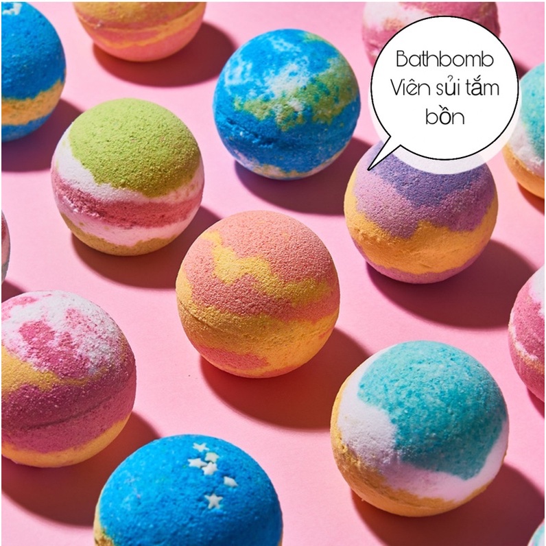 Viên sủi thả bồn tắm bath bomb tạo màu và mùi hương