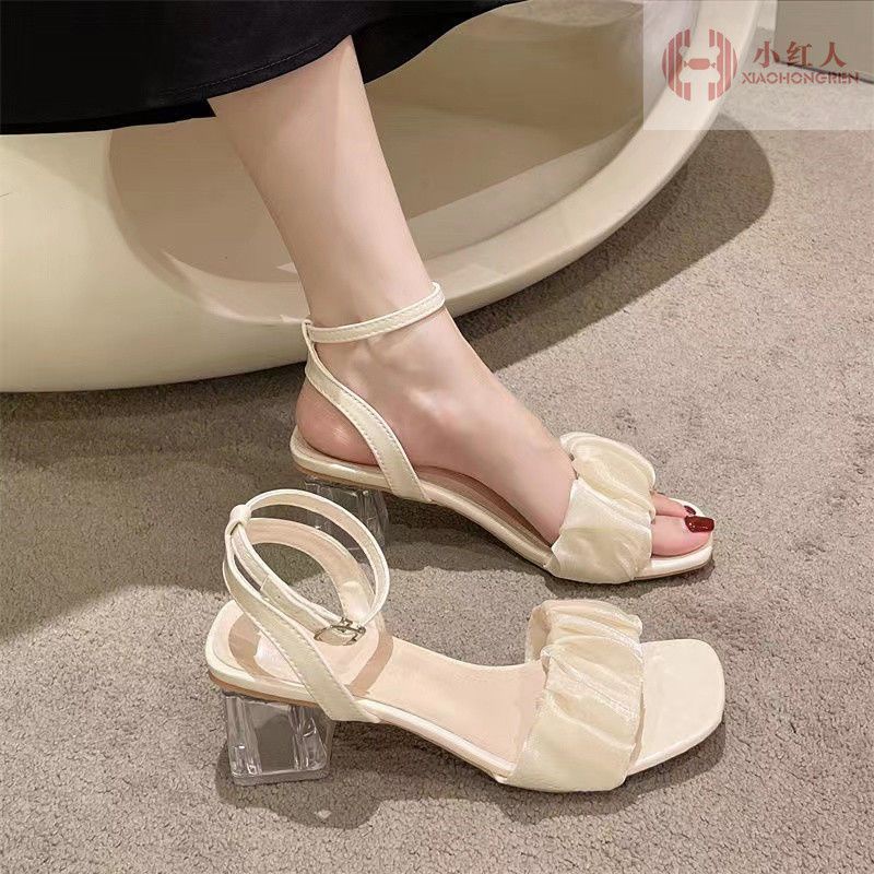 Giày Sandal Cao Gót Đế Pha Lê Phong Cách Thời Trang Roman Dành Cho Nữ
