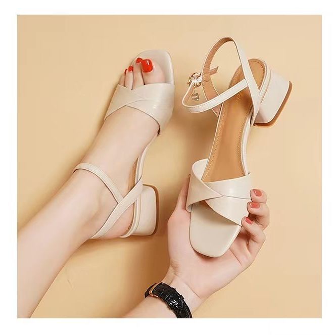 Giày Sandal Đế Dày Bằng Da Mềm Thời Trang Mùa Hè Phong Cách Hàn Quốc Cho Nữ