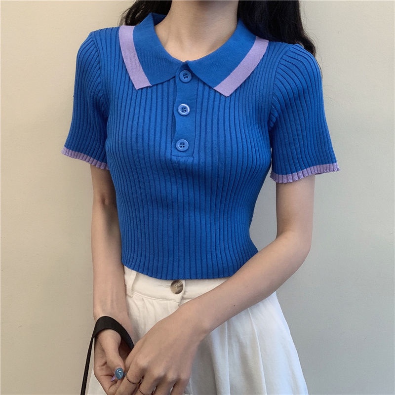 Áo Thun Polo Ngắn Tay Lưng Cao Phong Cách Mới Cho Nữ