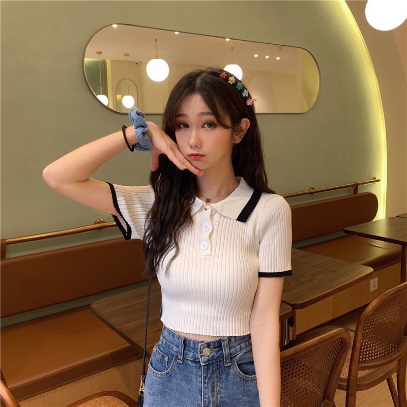 Áo Thun Polo Ngắn Tay Lưng Cao Phong Cách Mới Cho Nữ