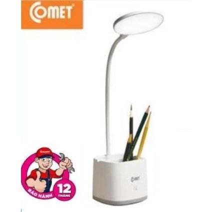 Đèn bàn sạc pin tích điện chống cận LED COMET có khay để điện thoại và dụng cụ bút CT178