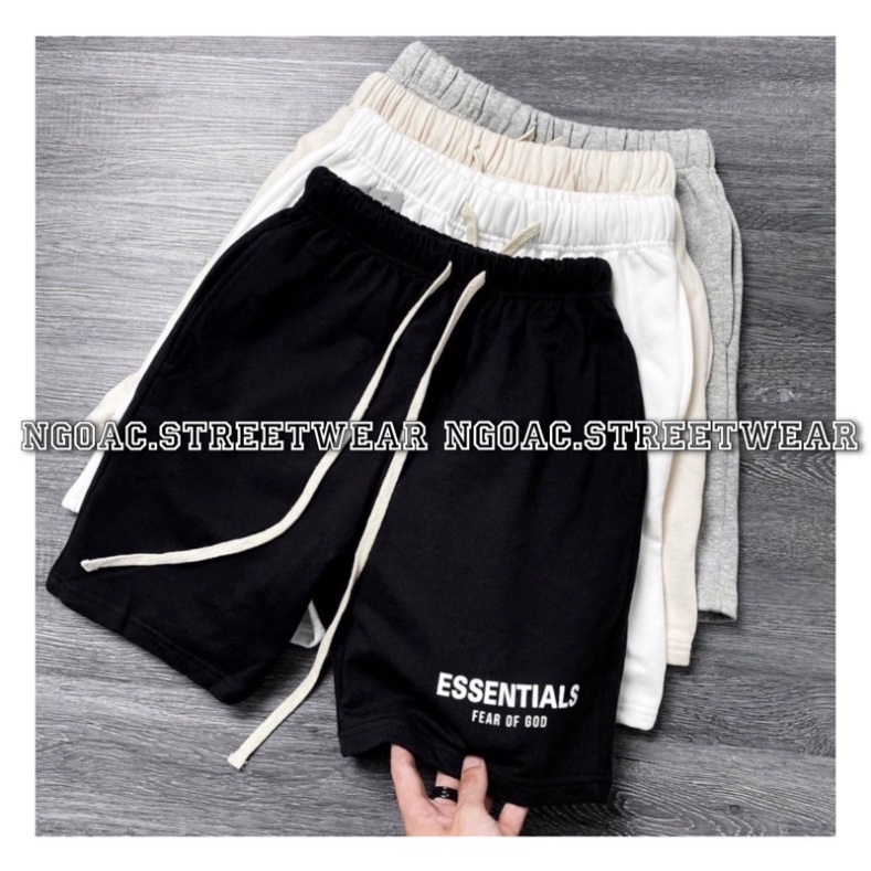 Quần short thun ESSENTIAL Quần đùi FOG unisex nam nữ chất vải cotton da cá Hottrend 2023