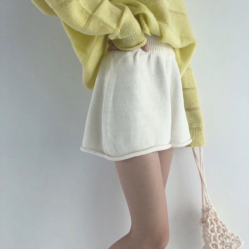 Jiashucheng Quần Short Dáng Chữ A Lưng Cao Ống Rộng Phong Cách Hàn Quốc Dễ Phối Đồ Cho Nữ