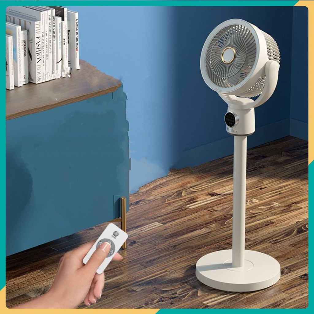 Quạt Đối Lưu Luồng Gió Siêu Mát Không Dây pin lithium 5 chế độ gió hẹn giờ BREEZE CARESSES FAN ☘️AsiaMart88☘️