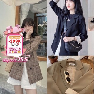 Áo blazer nữ áo vest Maika khoác ngoài kiểu dáng Hàn Quốc 2 lớp siêu đẹp, phụ kiện thời trang YUNA
