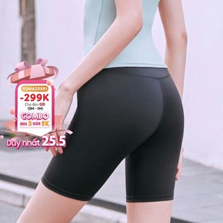 Quần tập gym đùi nữ Maika cạp cao co dãn 4 chiều, quần biker ngố phụ kiện thời trang YUNA