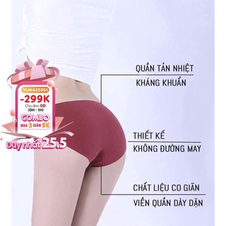 Quần lót nữ Yuna  cotton ép không đường may kháng khuẩn chống viêm, phụ kiện thời trang MAIKA