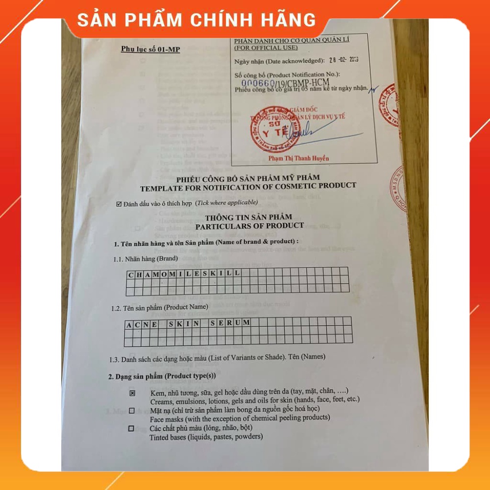 Tinh chất mụn ACNE SKIN SERUM Chamomileskill MẪU MỚI