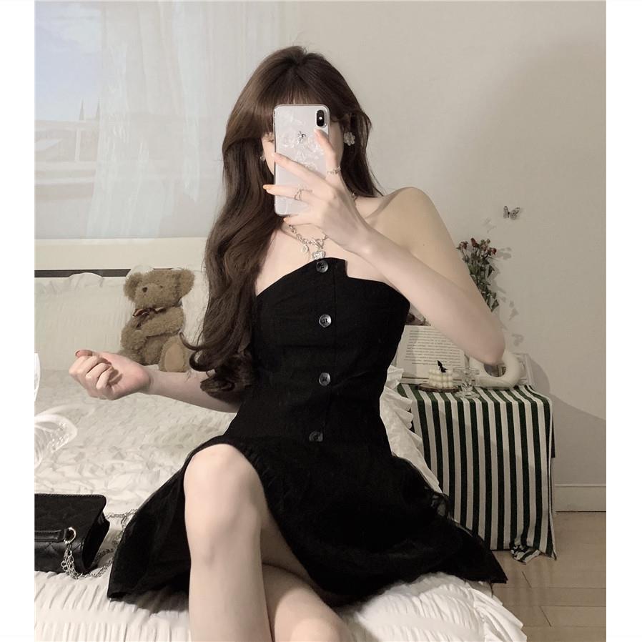 Đầm Ống Giả Hai Mảnh Thiết Kế Không Đồng Đều Phong Cách Mới Cho Bé Gái