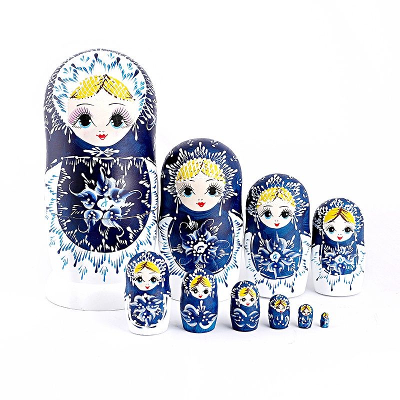 Búp Bê Nga matryoshka 10 Lớp Bằng Gỗ Dễ Thương