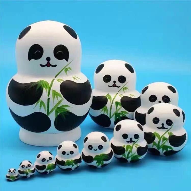 Búp Bê Matryoshka 10 Lớp Hình Gấu Trúc