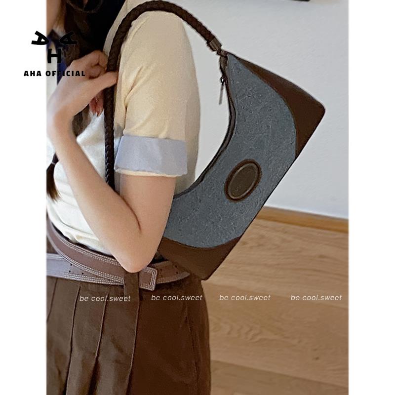 Túi Xách Denim Đeo Dưới Cánh Tay Phong Cách Thời Trung Cổ Thời Trang Cho Nữ