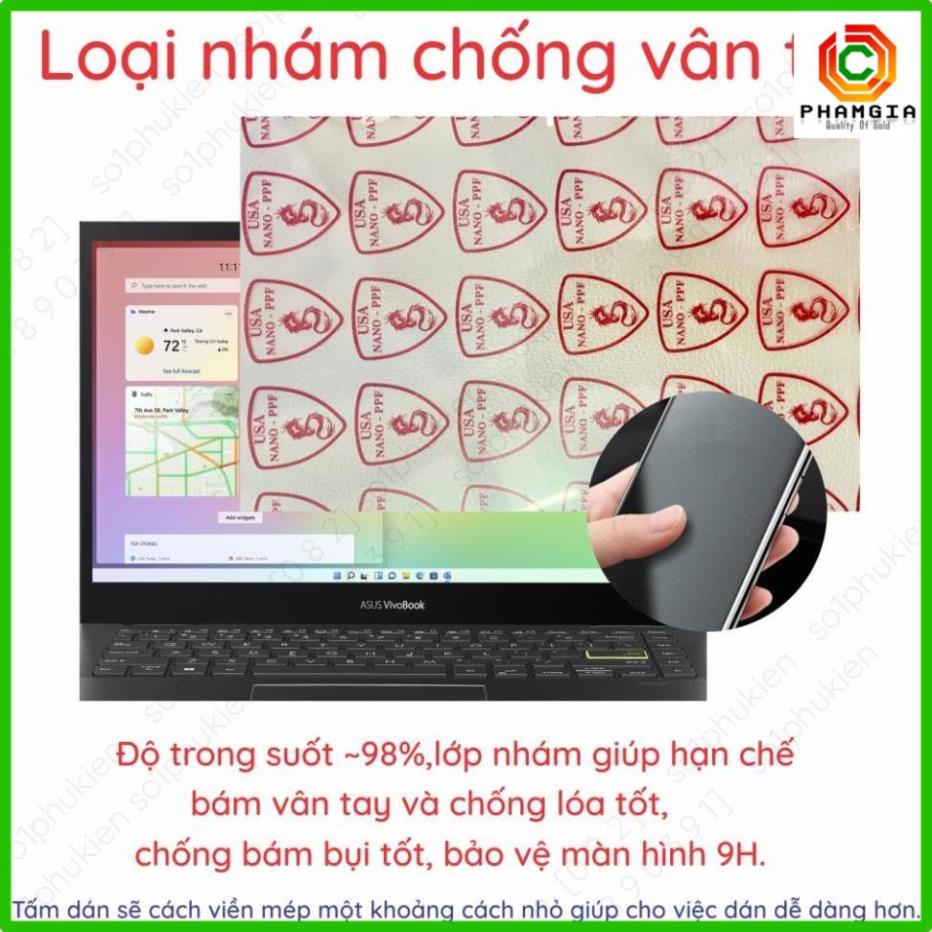 Dán màn hình Laptop ASUS Vivobook Flip 14 TP470EA/ TM420IA / S 14 Flip (TP3402) nano dẻo siêu mỏng trong suốt, nhám