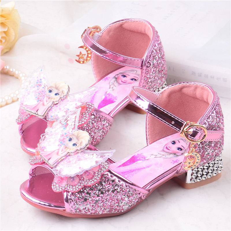 ✿ giày búp bê bé gái ✿ có hàng sẵn ☂Xăng đan Cao Gót Pha Lê Đế Mềm Kiểu Công Chúa Aisha Thời Trang Mùa Hè 2022 Cho Bé Gái❧