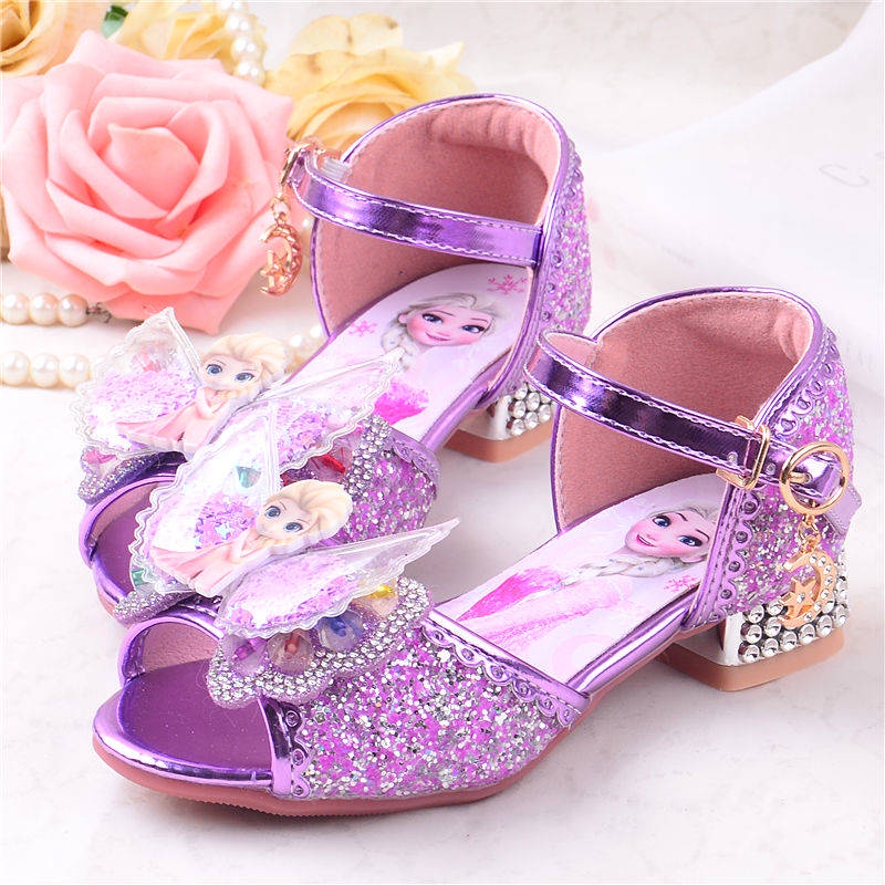 ✿ giày búp bê bé gái ✿ có hàng sẵn ☂Xăng đan Cao Gót Pha Lê Đế Mềm Kiểu Công Chúa Aisha Thời Trang Mùa Hè 2022 Cho Bé Gái❧