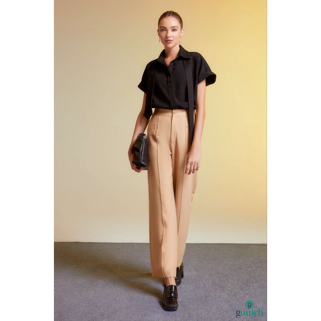 Áo sơ mi Đen tay cánh dơi phối caravat Gunich