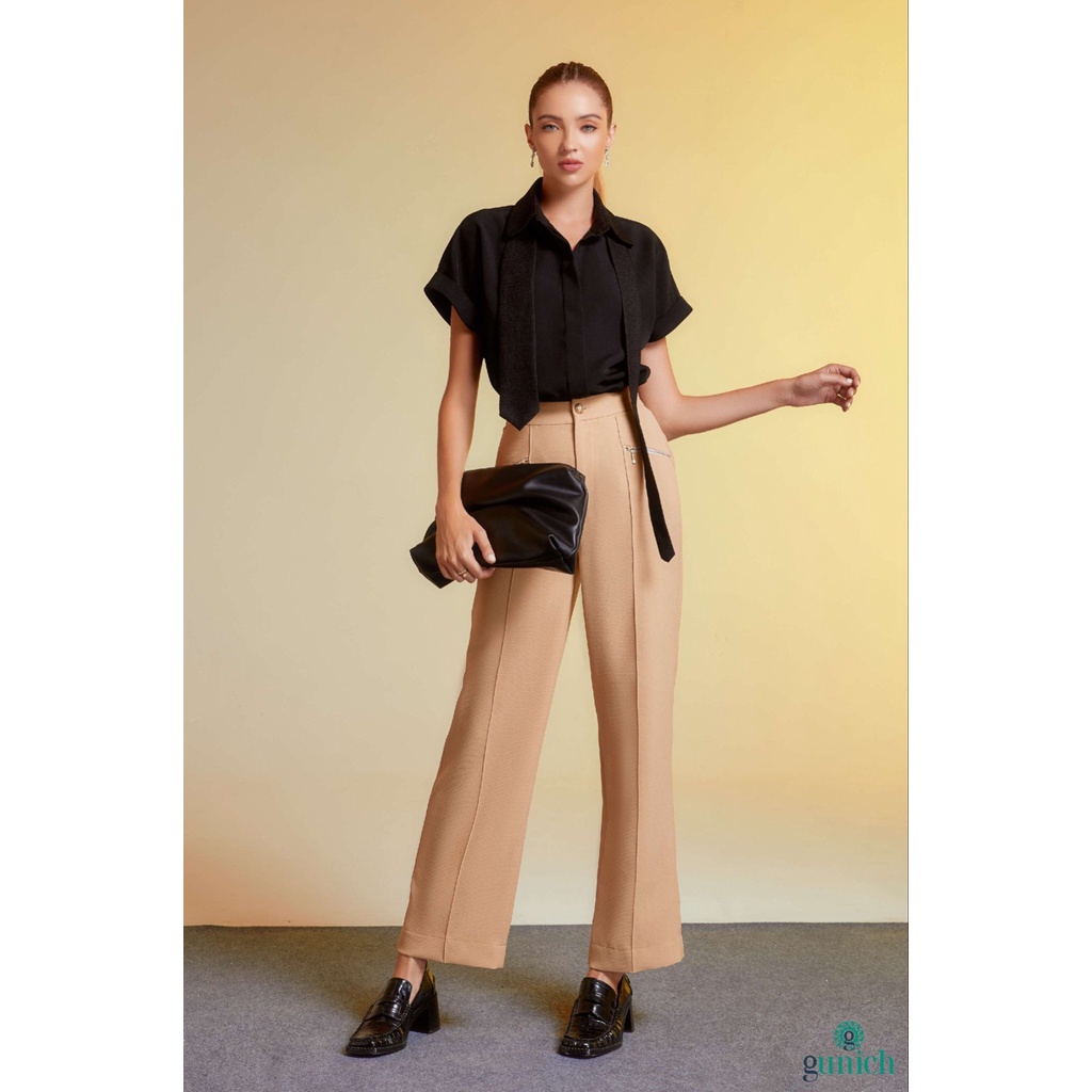 Áo sơ mi Đen tay cánh dơi phối caravat Gunich