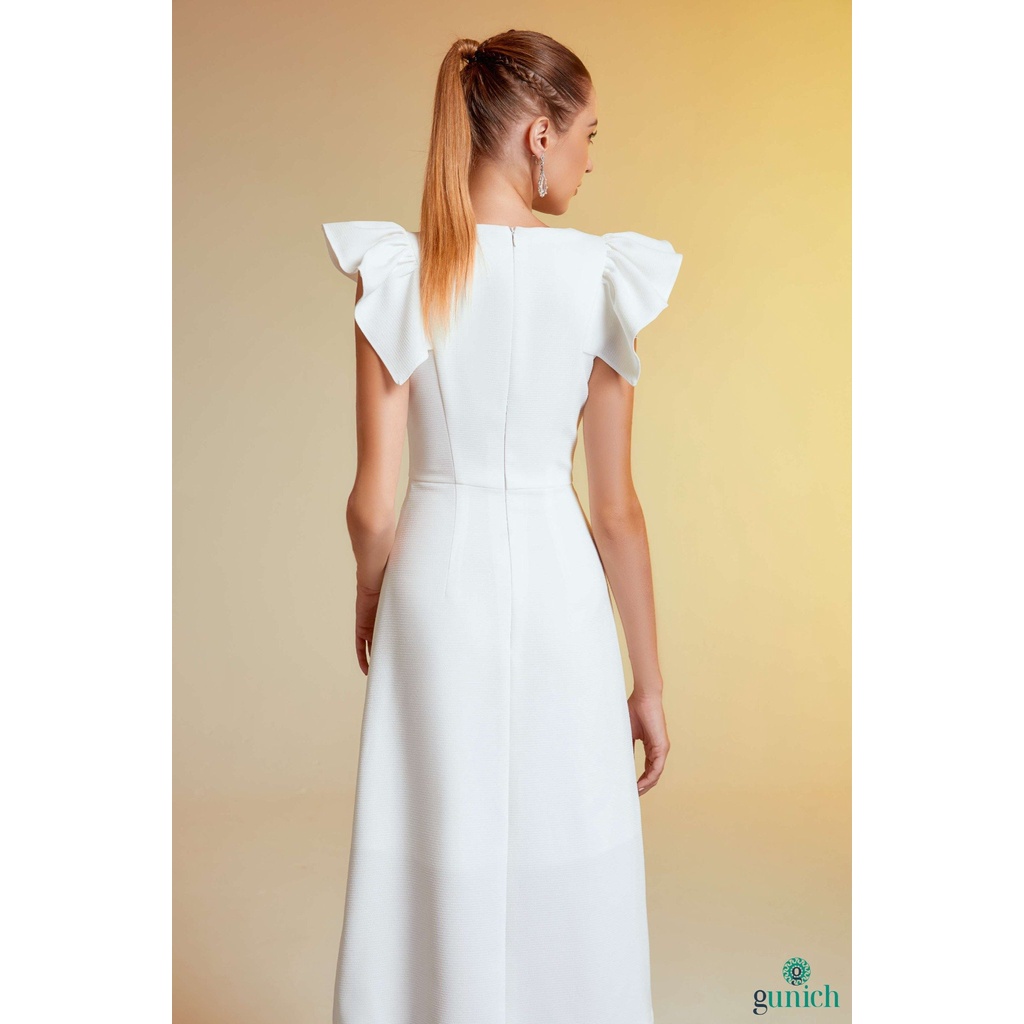 Đầm xoè A phối xẻ xếp ly Gunich