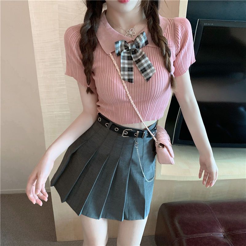 Jiashucheng Áo Thun Tay Ngắn Phong Cách Phương Tây Thời Trang Mùa Hè Mới Cho Nữ