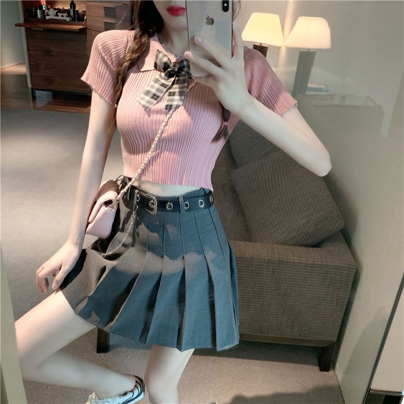 Jiashucheng Áo Thun Tay Ngắn Phong Cách Phương Tây Thời Trang Mùa Hè Mới Cho Nữ