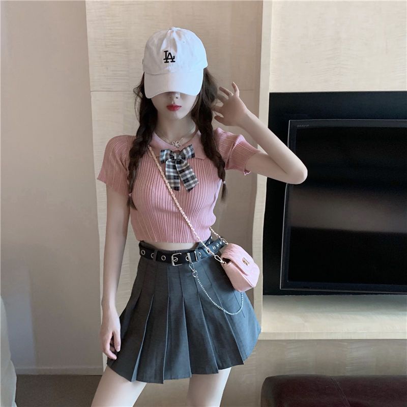 Jiashucheng Áo Thun Tay Ngắn Phong Cách Phương Tây Thời Trang Mùa Hè Mới Cho Nữ