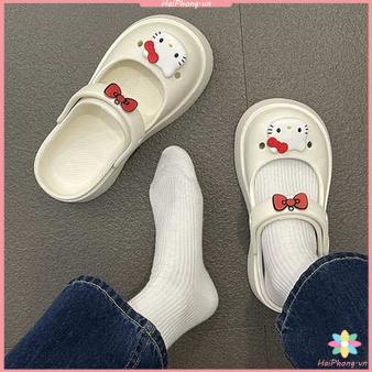 Dép sandal nữ dép nữ dễ thương Mèo con phim hoạt hình đáy dày dép đi biển nữ dép đế cao