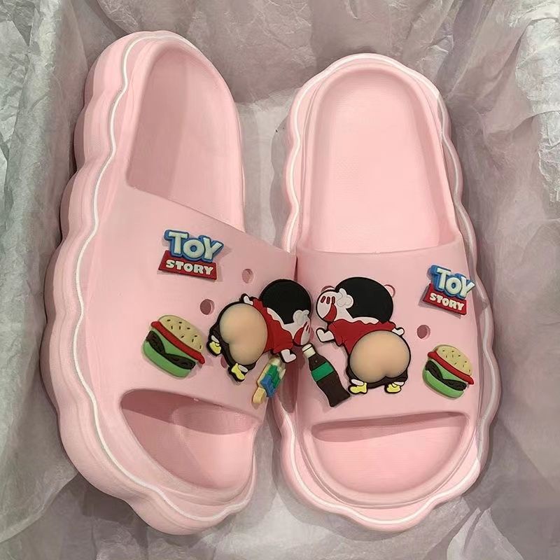 Dép Đế Dày Chống Trượt In Hoạt Hình Cậu Bé Bút Chì Shin Thời Trang Mùa Hè Cá Tính