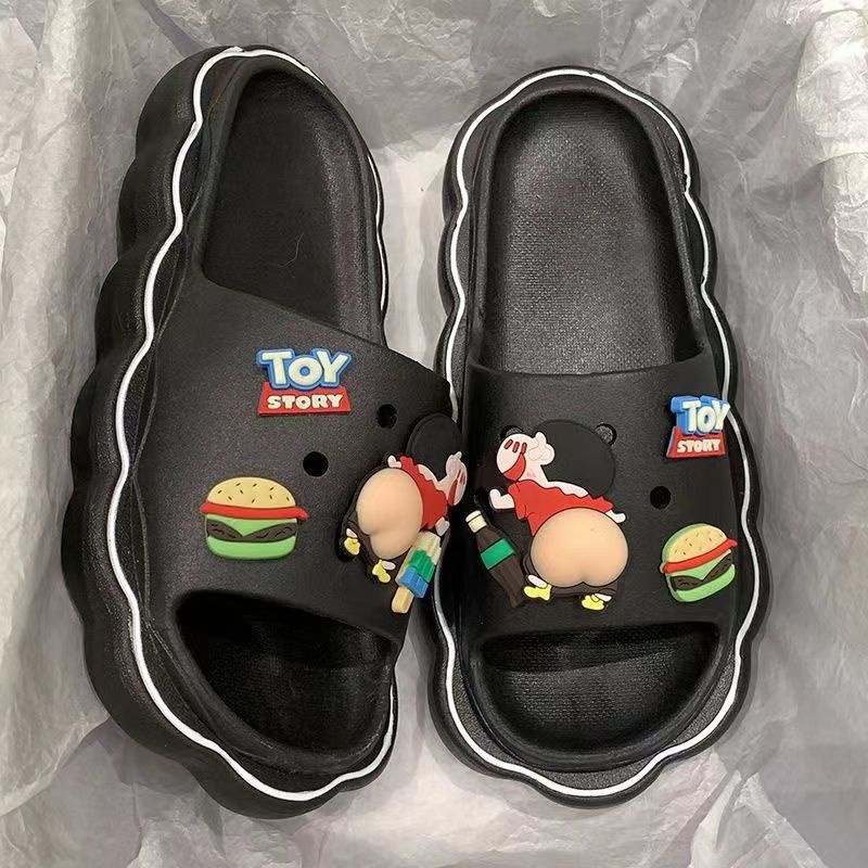 Dép Đế Dày Chống Trượt In Hoạt Hình Cậu Bé Bút Chì Shin Thời Trang Mùa Hè Cá Tính