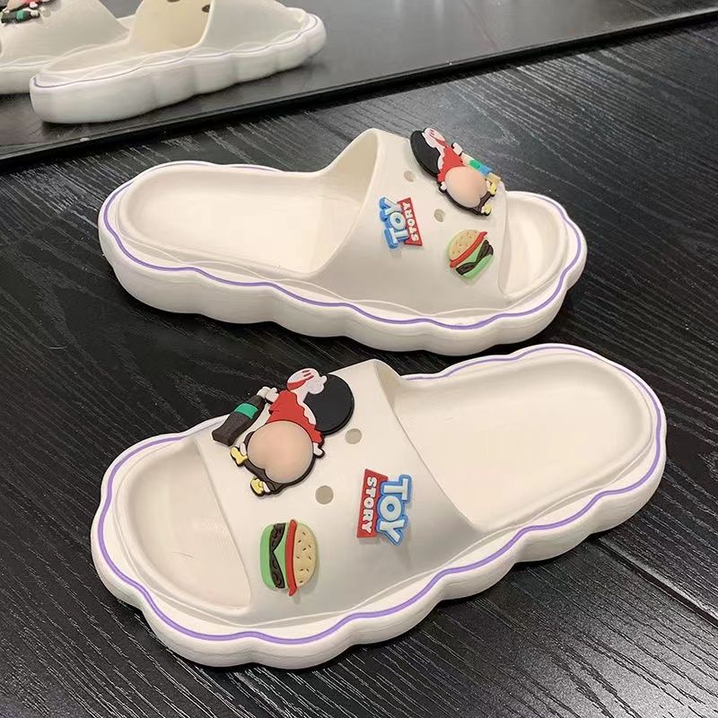 Dép Đế Dày Chống Trượt In Hoạt Hình Cậu Bé Bút Chì Shin Thời Trang Mùa Hè Cá Tính
