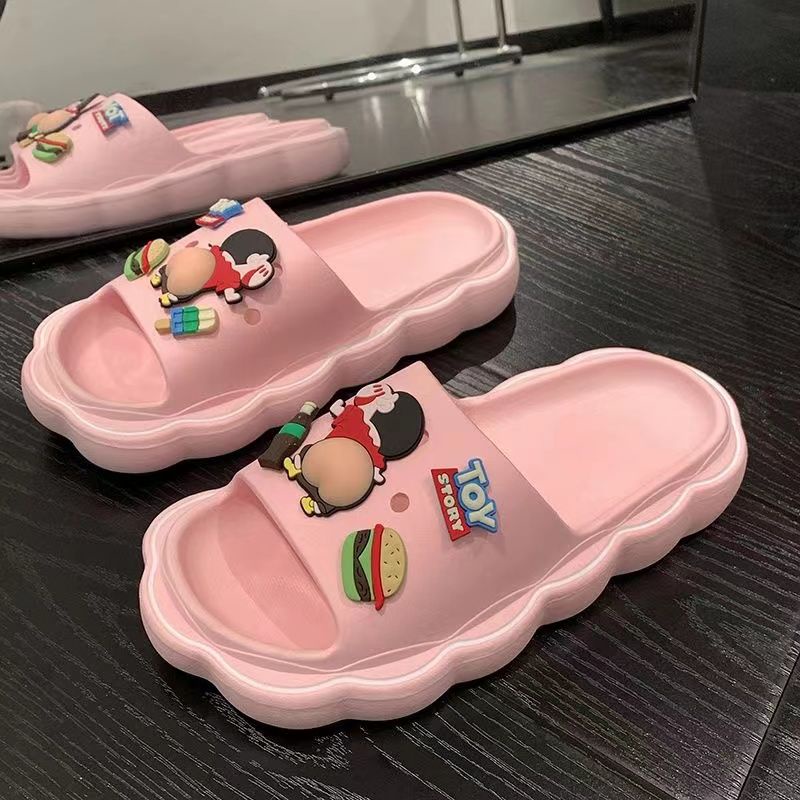 Dép Đế Dày Chống Trượt In Hoạt Hình Cậu Bé Bút Chì Shin Thời Trang Mùa Hè Cá Tính