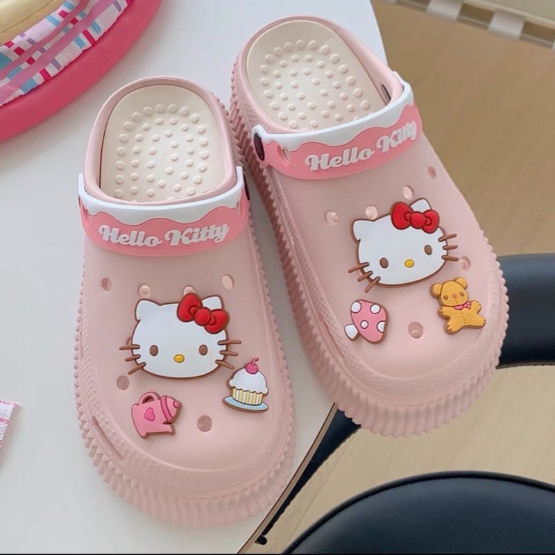 {LOẠI 1 TÚI ZIP}Dép sục,dép cross hình Hello Kitty dễ thương phong cách Ulzzang đế 5cm