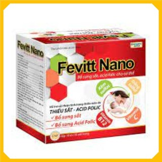 Viên uống fevitt nano chữ đen - bổ máu, bổ sung sắt, acid folic - hộp 10 vỉ x 10 viên