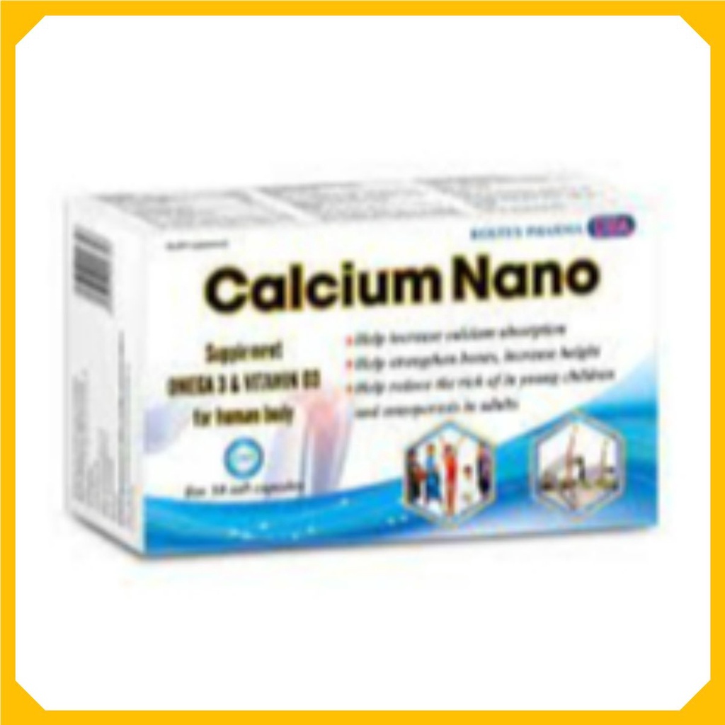 [nhà thuốc 068] Calcium Nano Xanh dương- Bổ Sung Canxi, Vitamin D3 Tăng Chiều Cao - Hộp 30 viên