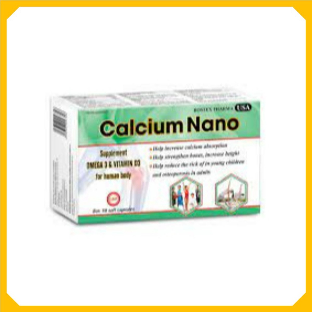 [nhà thuốc 068] Calcium Nano Xanh Lá- Bổ Sung Canxi, Vitamin D3 Tăng Chiều Cao - Hộp 30 viên