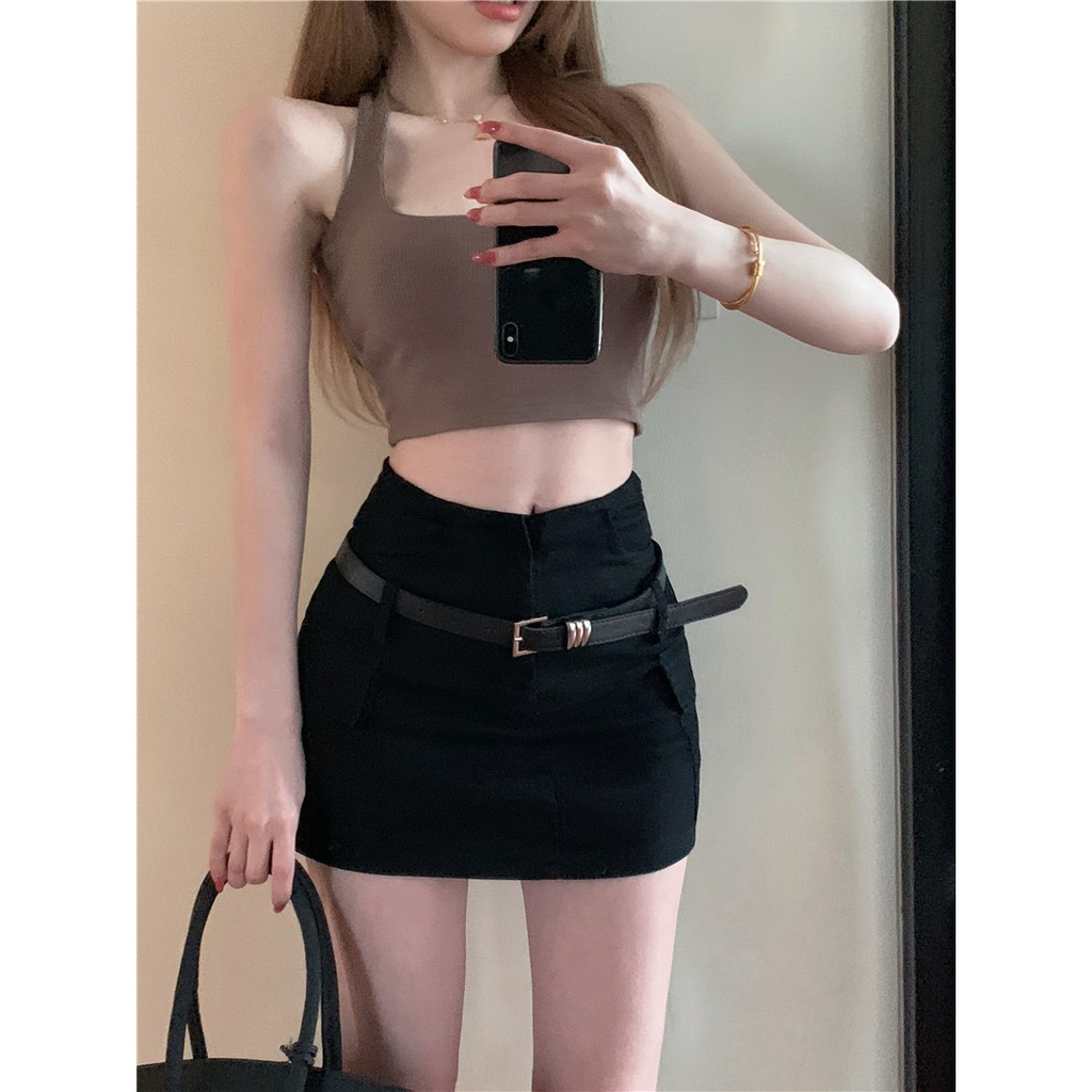 Jiashucheng Chân Váy Ngắn Chữ a Lưng Cao Ôm Dáng Thiết Kế Mới Quyến Rũ Thời Trang Mùa Hè Cho Nữ