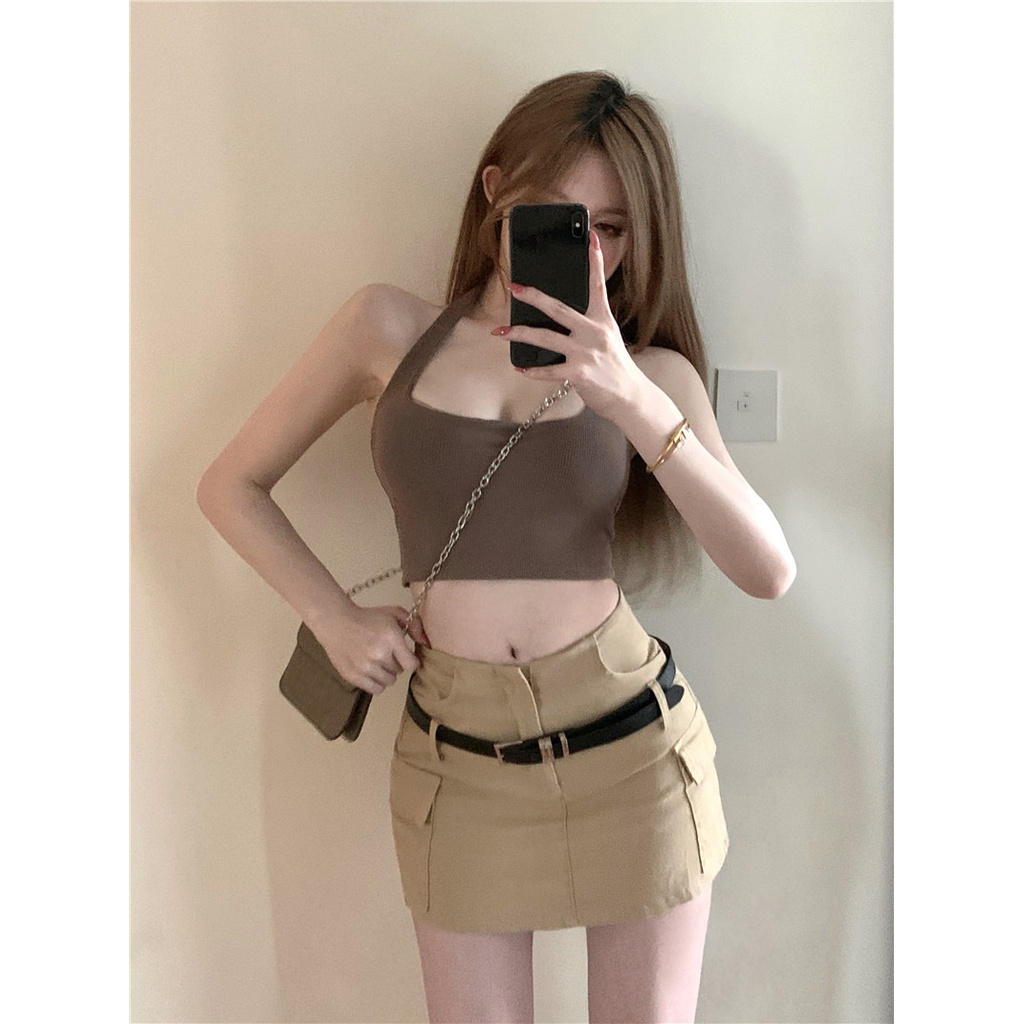 Jiashucheng Chân Váy Ngắn Chữ a Lưng Cao Ôm Dáng Thiết Kế Mới Quyến Rũ Thời Trang Mùa Hè Cho Nữ