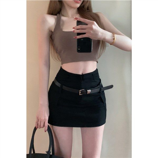 Jiashucheng Chân Váy Ngắn Chữ a Lưng Cao Ôm Dáng Thiết Kế Mới Quyến Rũ Thời Trang Mùa Hè Cho Nữ