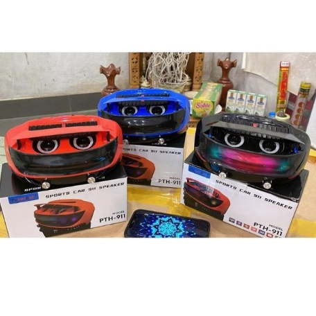 Loa bluetooth PTH-911 thiết kế siêu xe độc lạ chất lượng,loa không dây kiểu dáng thể thao âm thanh bass cùng đèn led tốt