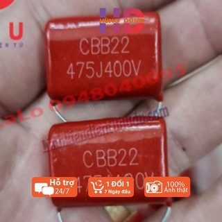 Combo 10 Linh kiện điện tử Tụ 4.7uF CBB 475J 400V 25mm