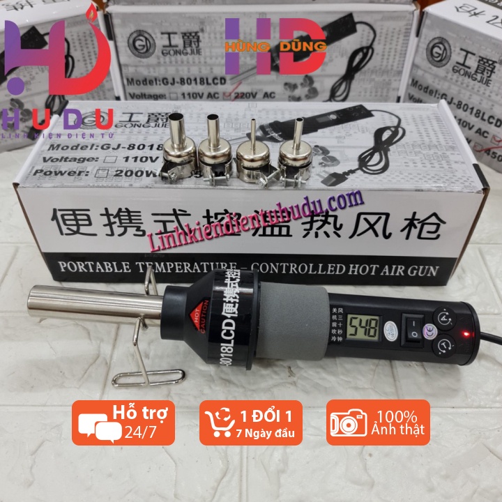 Máy khò cầm tay GJ8018 LCD cao cấp, nhiệt lên đến 800 độ C